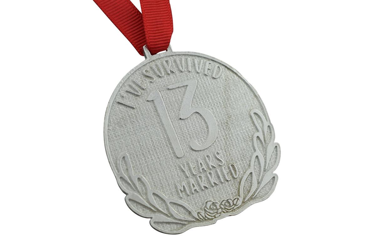 I've Survived 13 Years Married | Anniversary Medal with Sarcastic Phrase