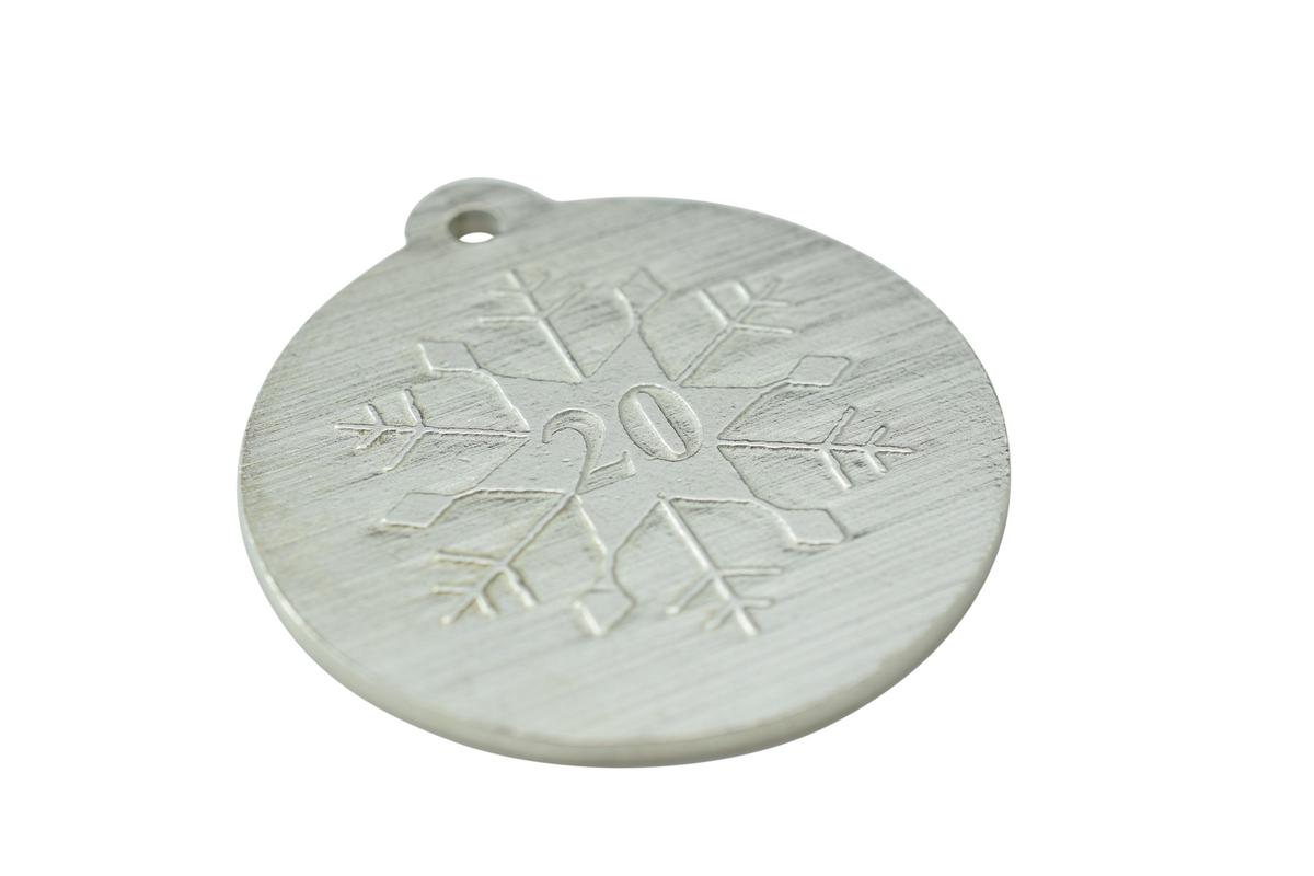 20th Christmas Snowflake Metal Decoration - 20th Anniversary Idea