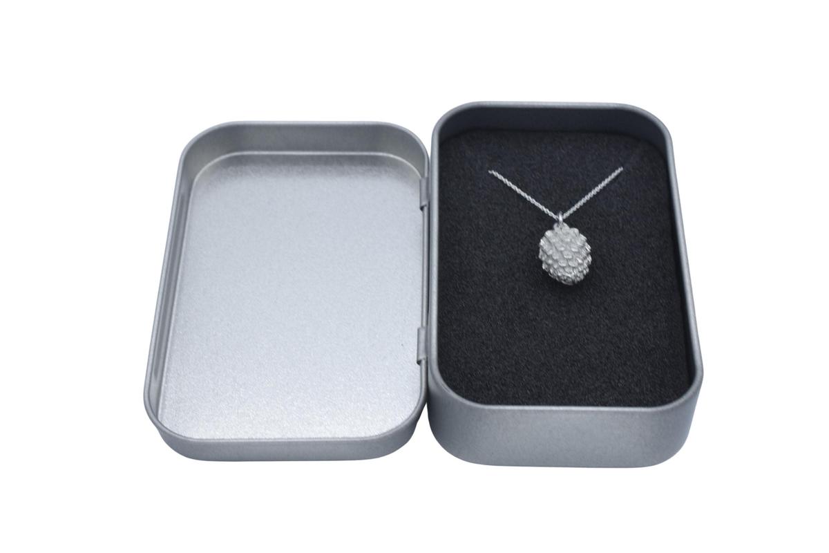 Tin Pinecone Pendant/Necklace - 10th Wedding Anniversary. Birthday.
