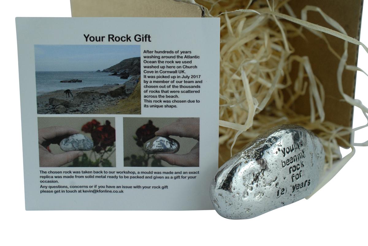 12th Anniversary Gifts For Men Ornament - You've Been My Rock For 12 Years - Solid Metal Heavy Rock