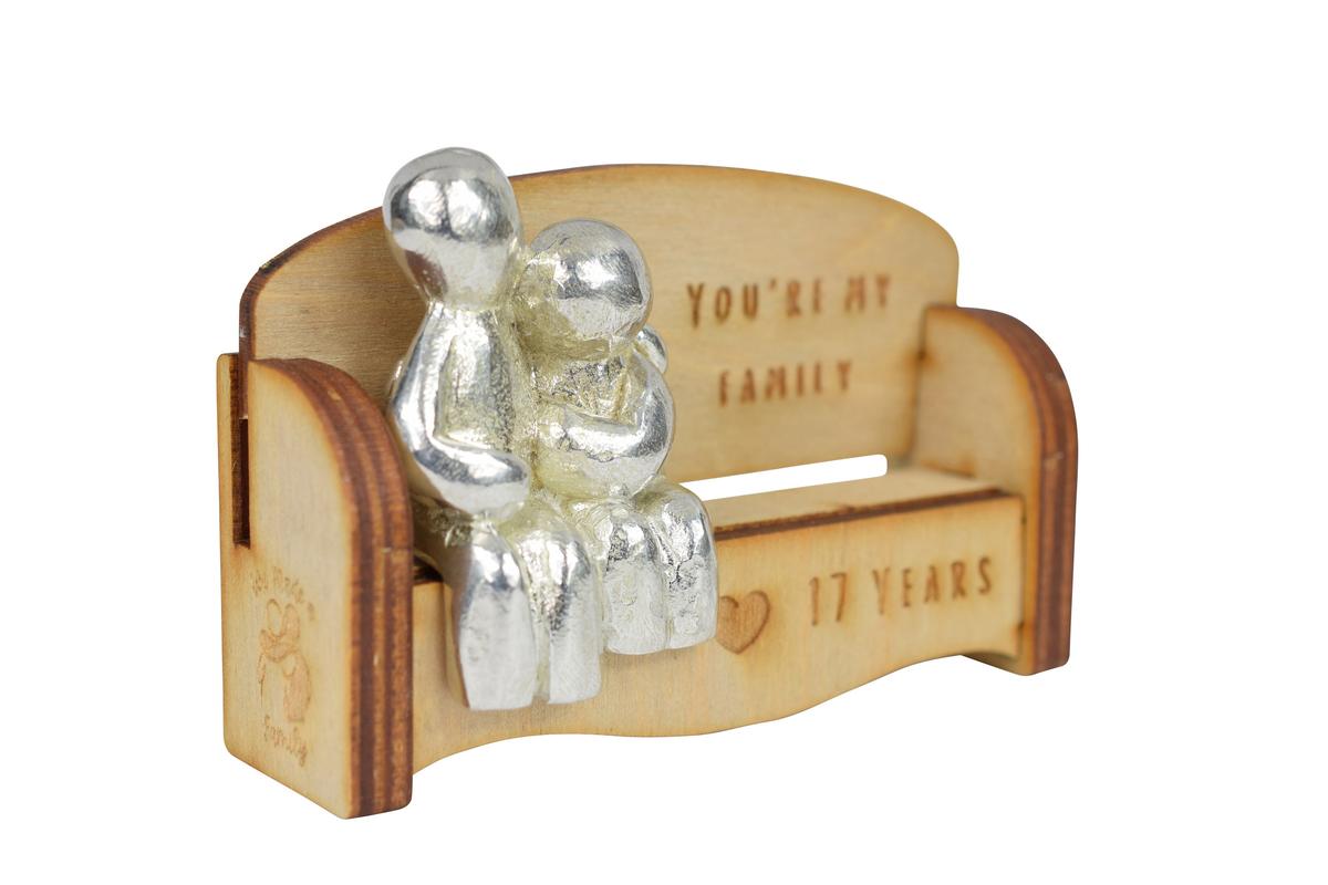 You're my family - 17 Years | Cuddling Couple on the Sofa | handmade Wooden Sofa Bench | Furniture Anniversary gift