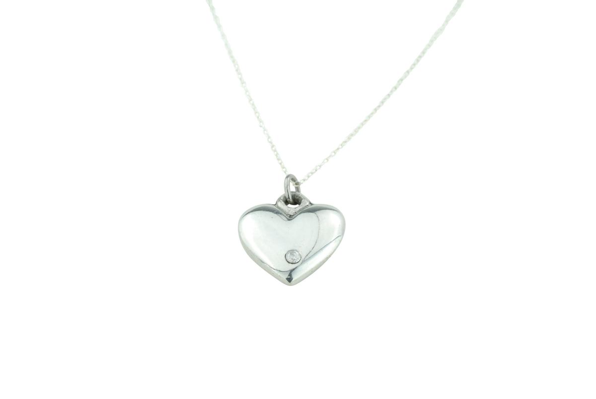 10th Anniversary Gift for Wife | Tin and Diamond Heart Pendant | Traditional and Modern 10 Year Anniversary Necklace, UK