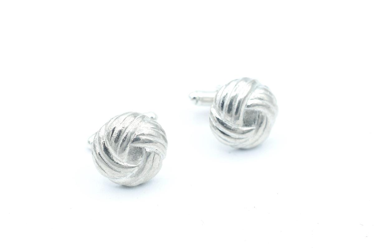 Celtic Knot Effect Tin Cufflinks - 10th Wedding Anniversary Mens gift