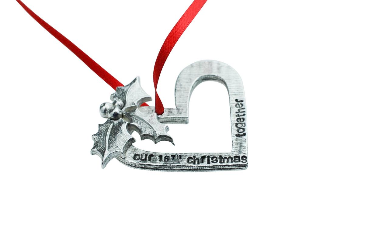 16th Anniversary Christmas Tree Ornament - Reads Our 16th Christmas Together