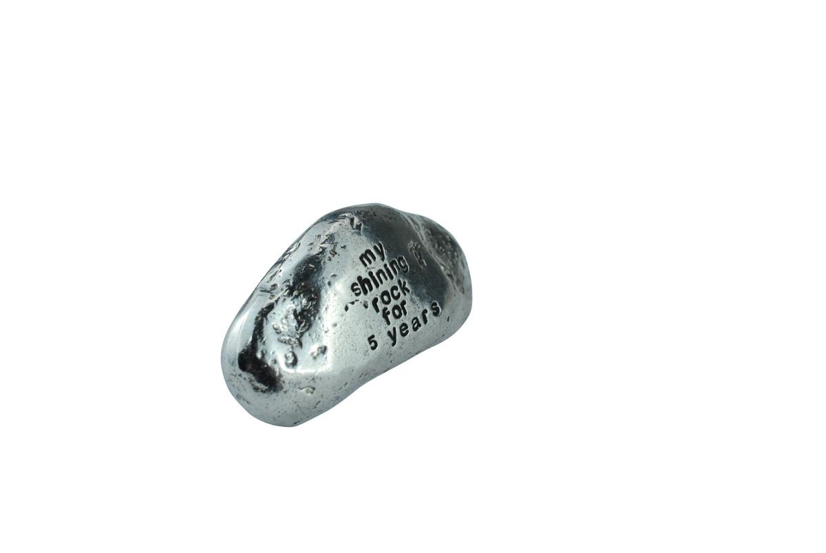 Metal Anniversary Rock – 5 Year Gift, Hand Cast & Polished