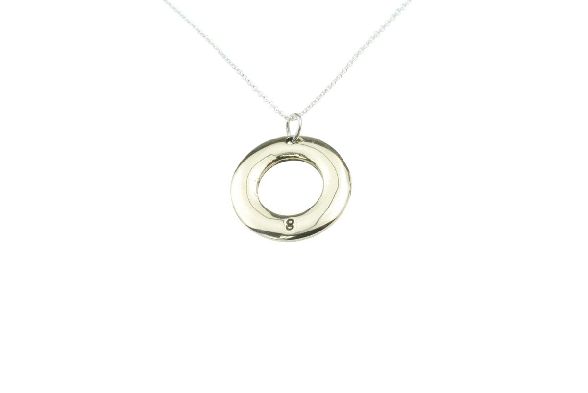 Bronze Hoop Pendant - Stamped 8 for the 8th Anniversary