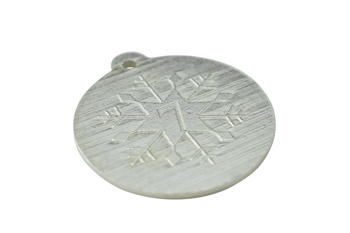 7th Christmas Snowflake Metal Decoration - 7th Anniversary Idea