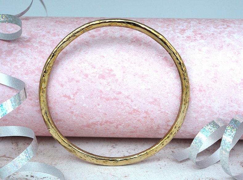Bronze Beaten Bangle - 8th Anniversary Gift for Her