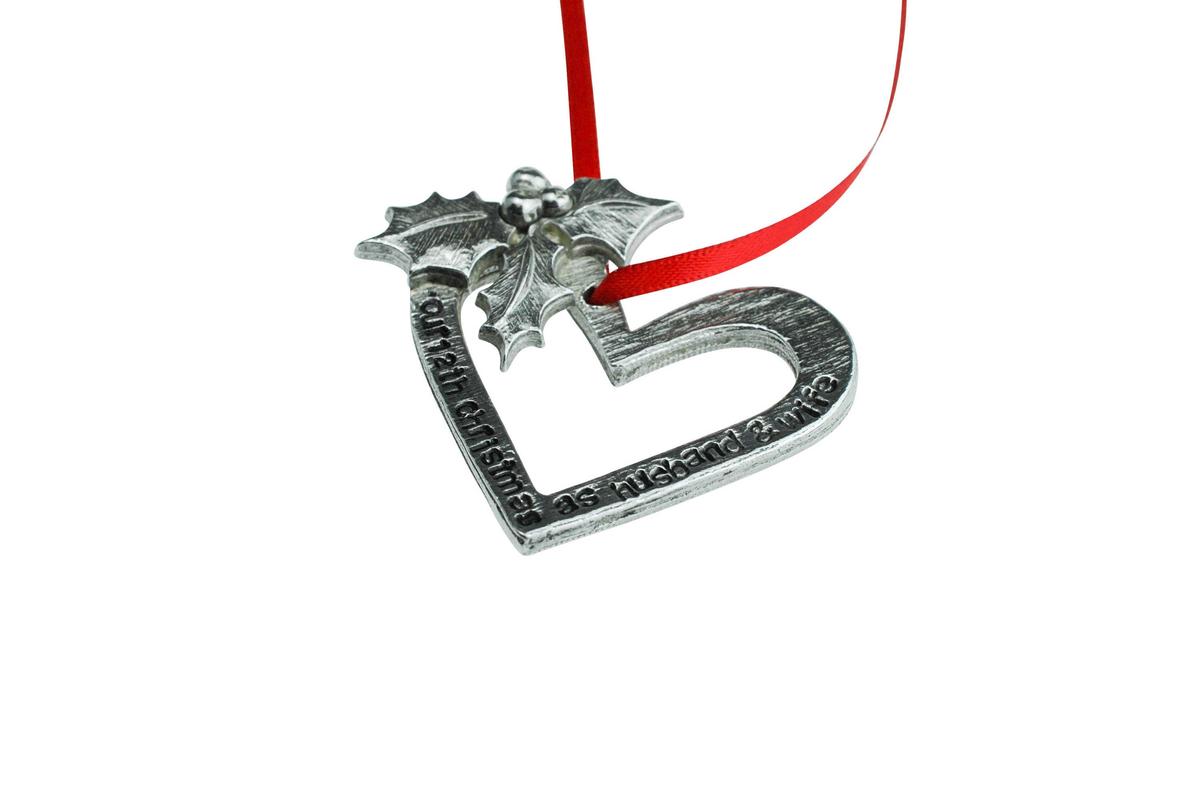 12 Year Anniversary Christmas Tree Ornament - Reads Our 12th Christmas as Husband & Wife