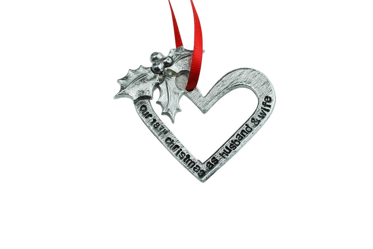 18 Year Anniversary Christmas Tree Ornament - Reads Our 18th Christmas as Husband & Wife