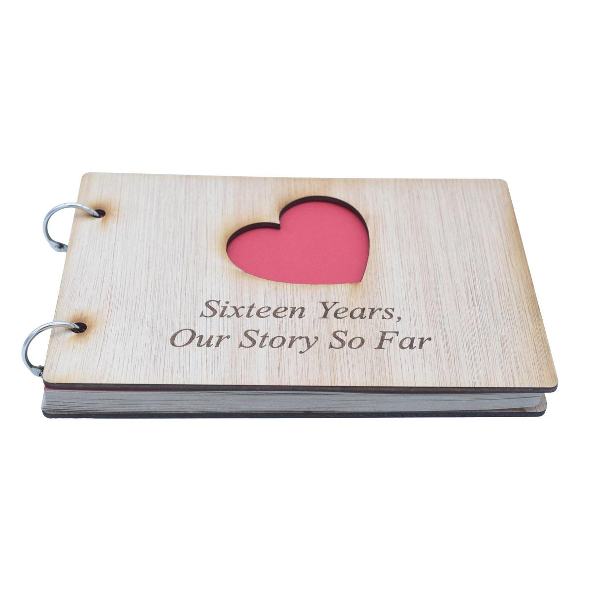 16 Years Our Story So Far - Scrapbook, Photo album or Notebook Idea For 16th Anniversary