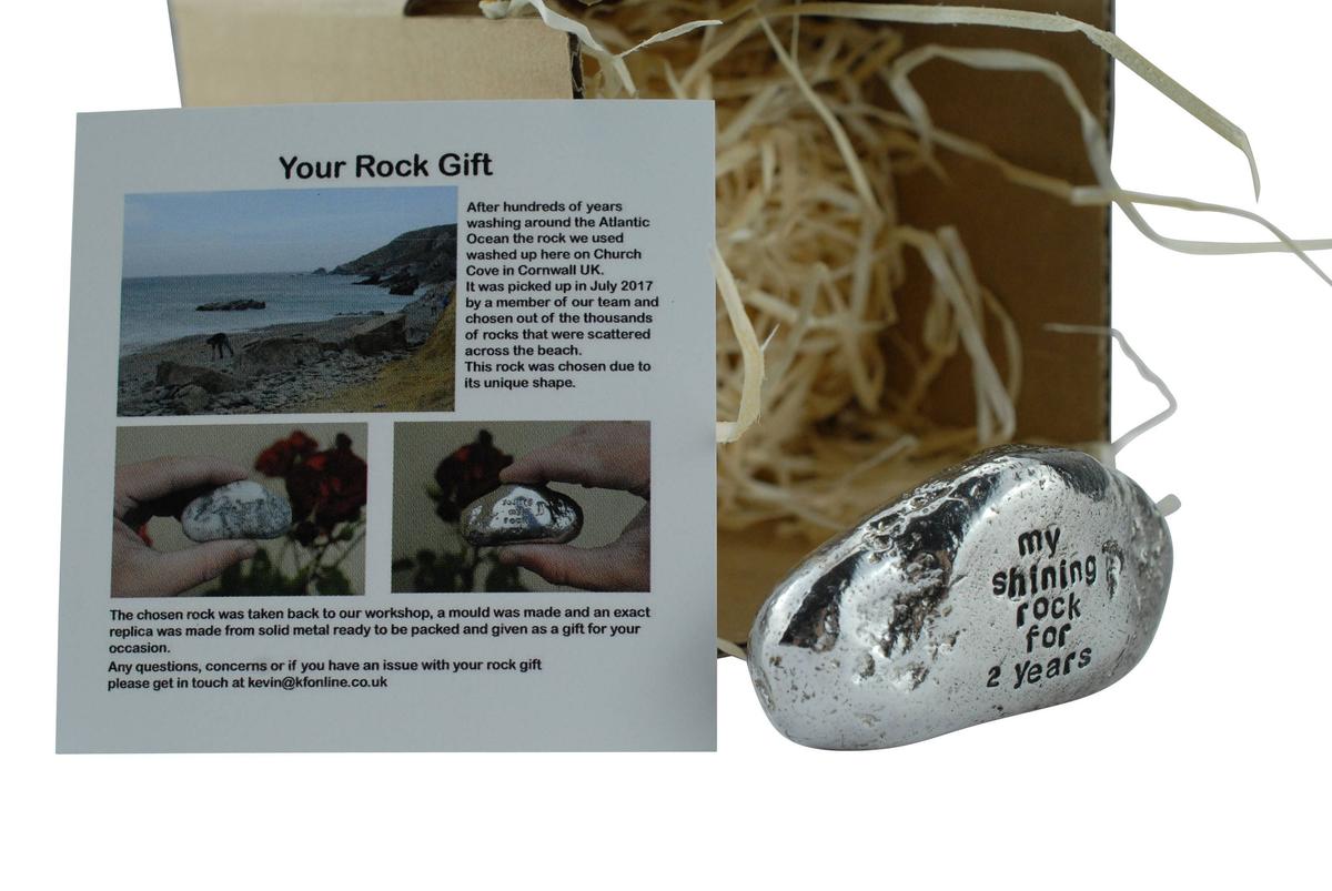 Solid Metal Rock – Third Anniversary Gift, Shining Polished Metal