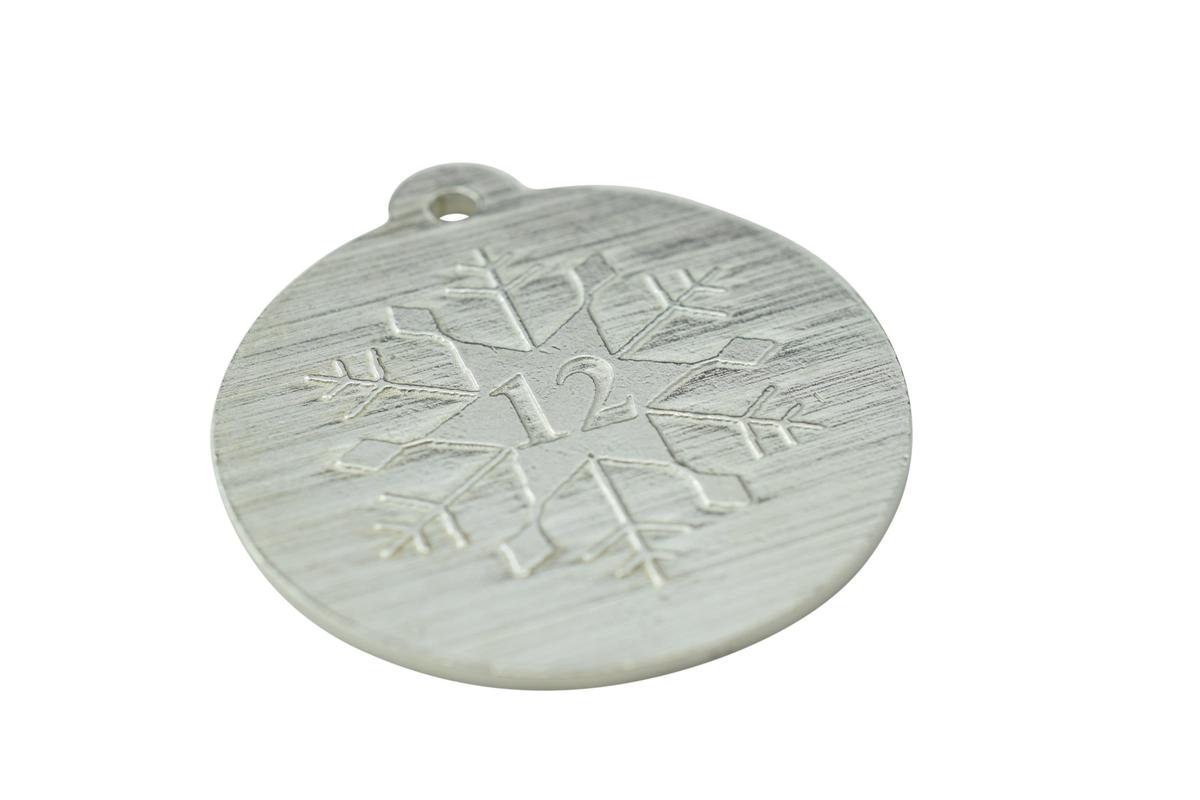 12th Christmas Snowflake Metal Decoration - 12th Anniversary Idea