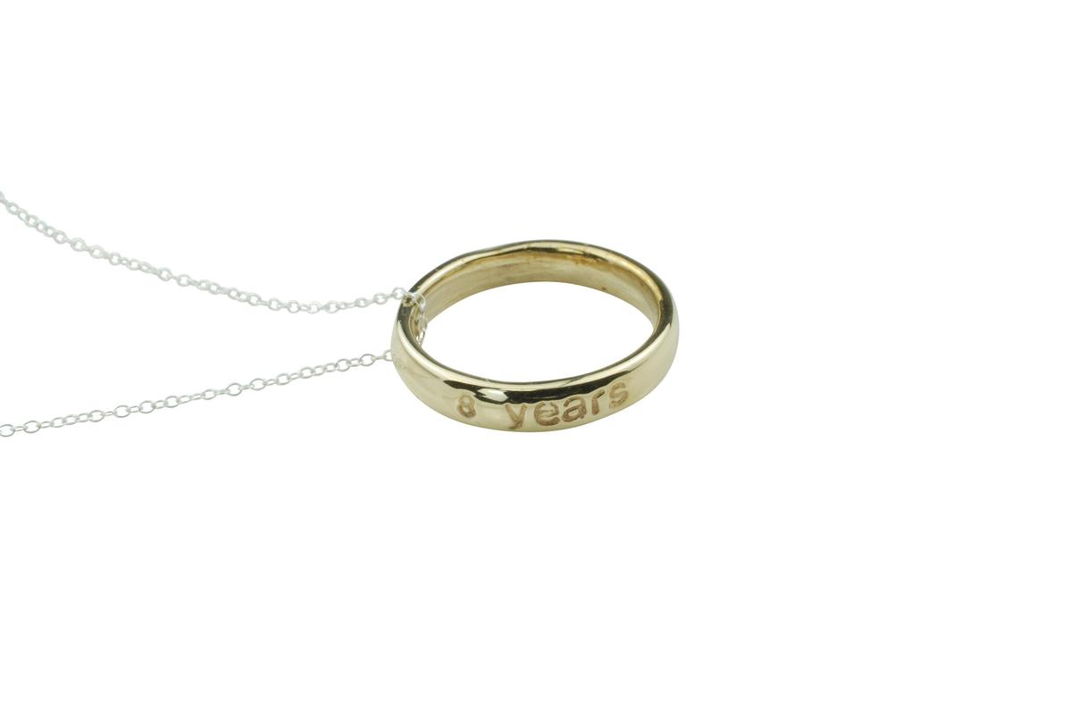 Bronze 8 Year Ring Pendant - 8th Anniversary
