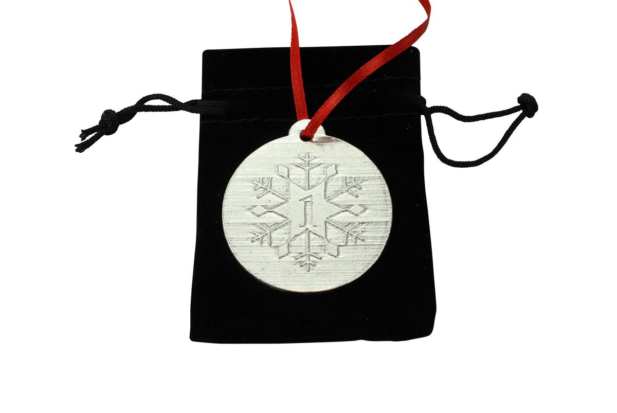 1st Christmas Snowflake Metal Decoration - 1st Anniversary Idea