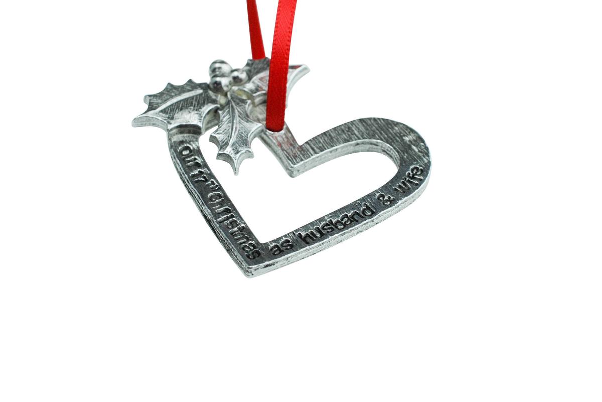 17 Year Anniversary Christmas Tree Ornament - Reads Our 17th Christmas as Husband & Wife