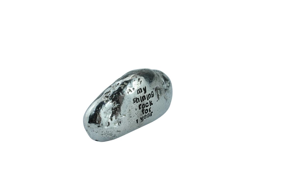 Metal Anniversary Rock – 'My Shining Rock For 1 Year' Gift