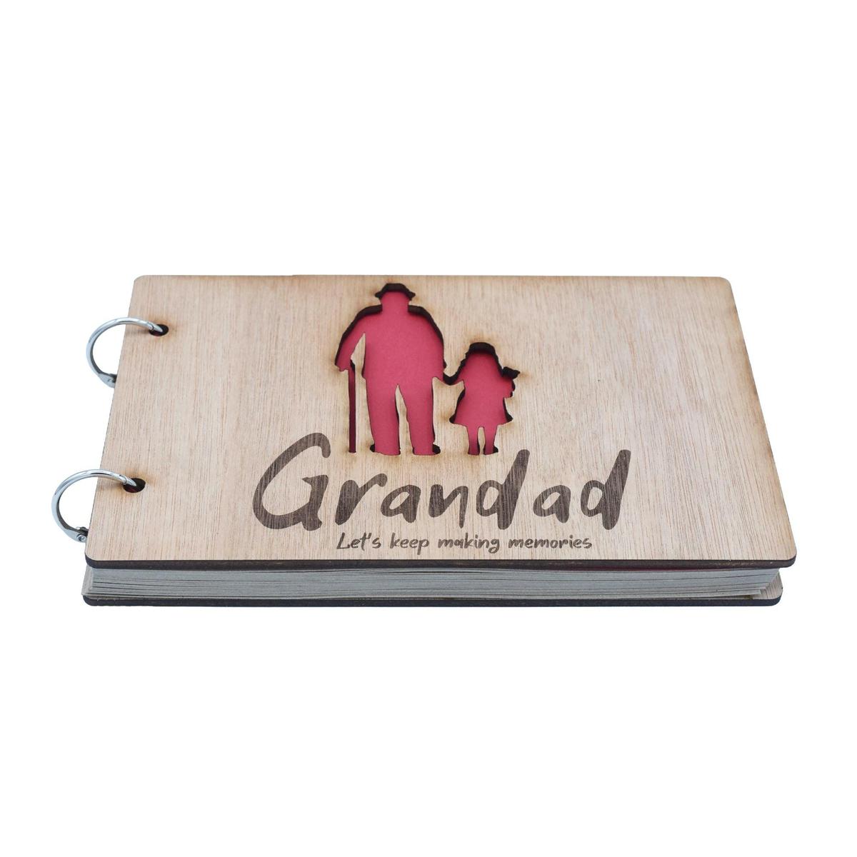 Grandad Let's Keep Making Memories-  Grandad and Granddaughter - A5 Scrapbook, Photo album or Notebook. Fathers day or Birthday Gifts.