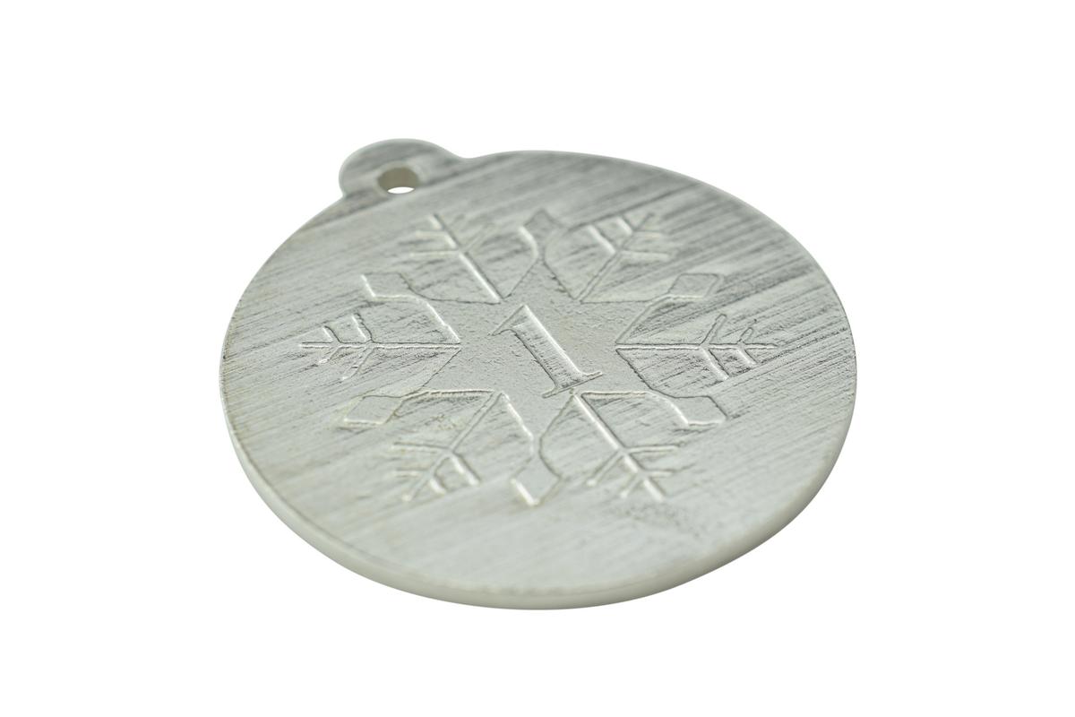 1st Christmas Snowflake Metal Decoration - 1st Anniversary Idea