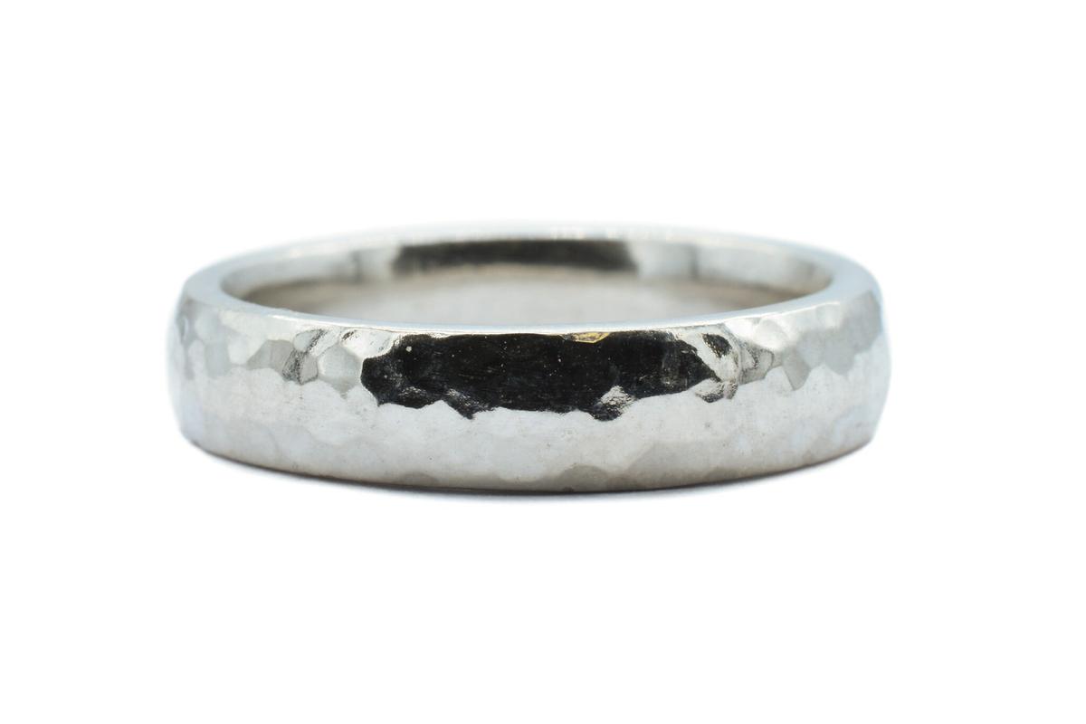 His and Hers Beaten 100% Pure Tin Rings perfect 10th Anniversary gift