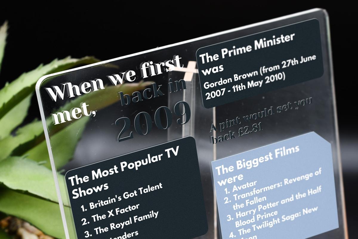 2009 Year We Met Acrylic Ornament – Anniversary Gift