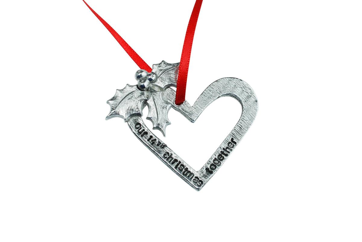 14th Anniversary Christmas Tree Ornament - Reads Our 14th Christmas Together