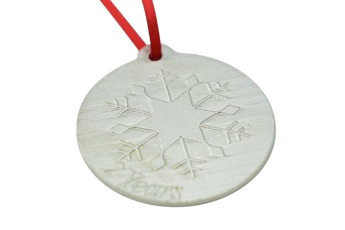 2 Year Anniversary - Metal Christmas Snowflake Metal Decoration