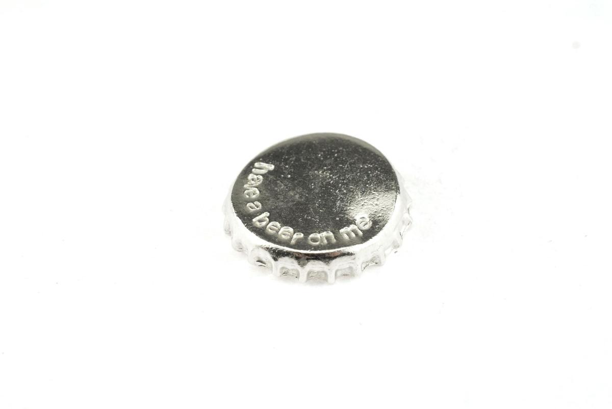 Have a Beer On Me. Tin Bottle Cap Keyring/Keychain. Token. Birthday. Anniversary. Fathers Day. Best Man.