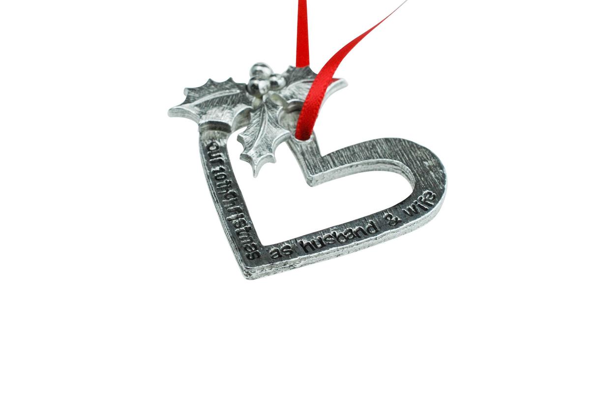 10 Year Anniversary Christmas Tree Ornament - Reads Our 10th Christmas as Husband & Wife