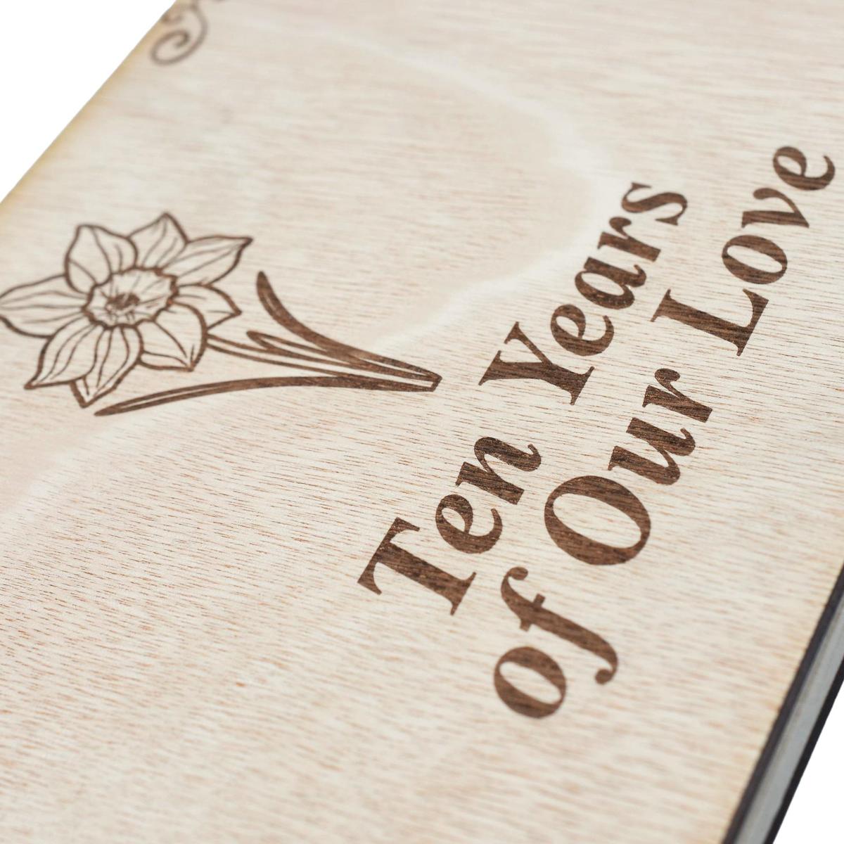 Daffodil '10 Years Of Our Love' - Scrapbook, Photo album or Notebook Idea For 10th Anniversary