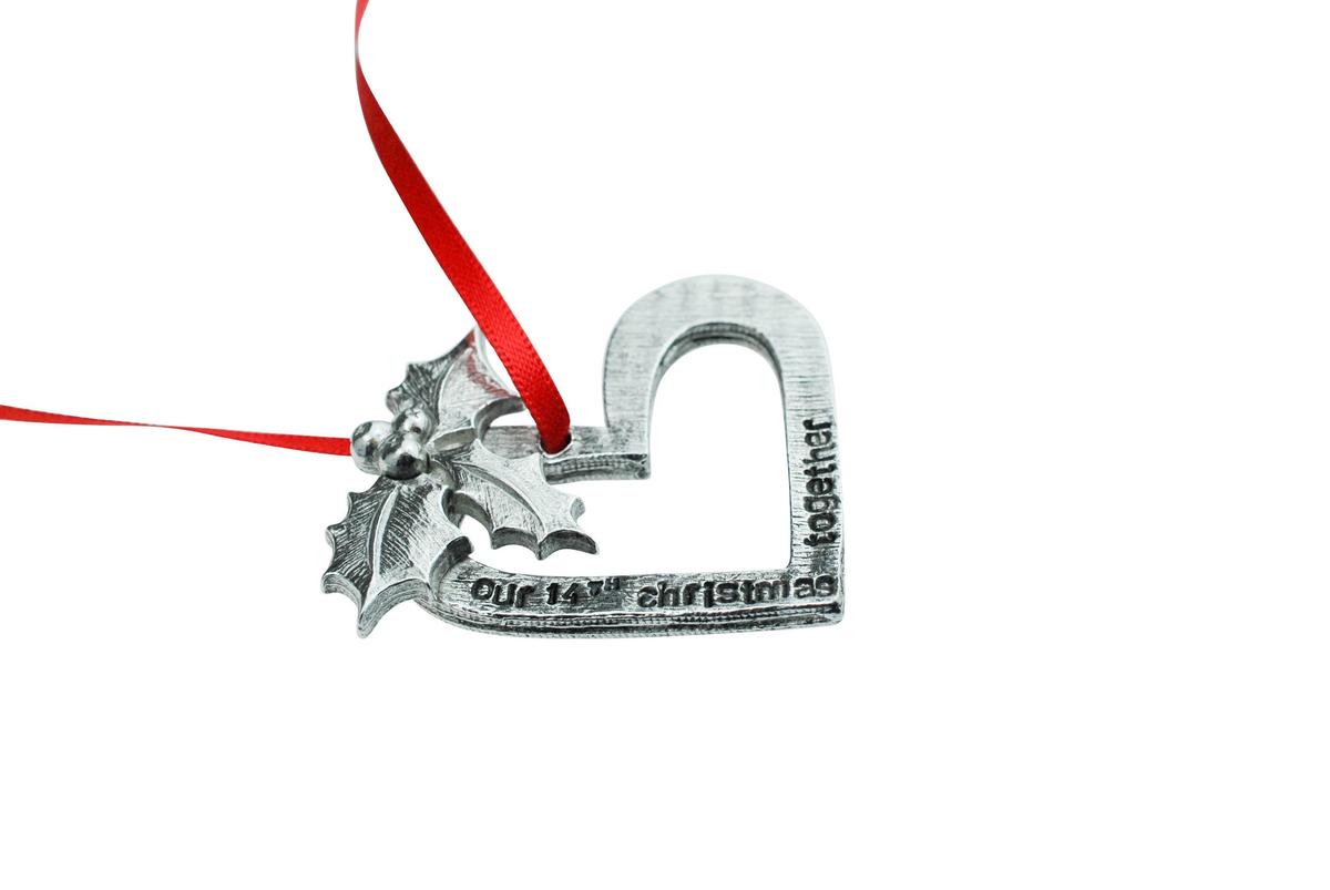 14th Anniversary Christmas Tree Ornament - Reads Our 14th Christmas Together