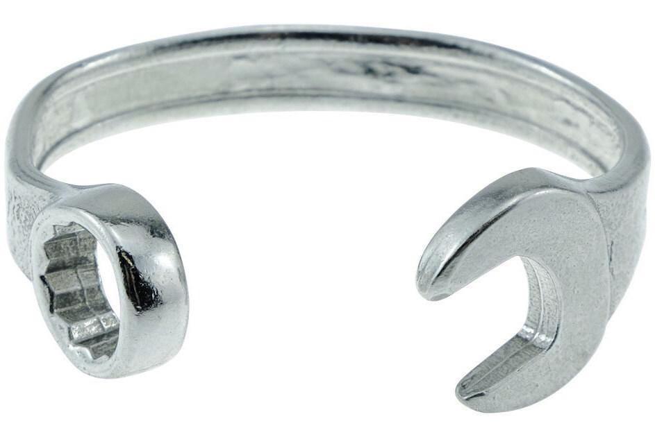 Established 2007 19th Wedding Anniversary Gift - Spanner Wrench Bangle Bracelet Stamped With EST 2007