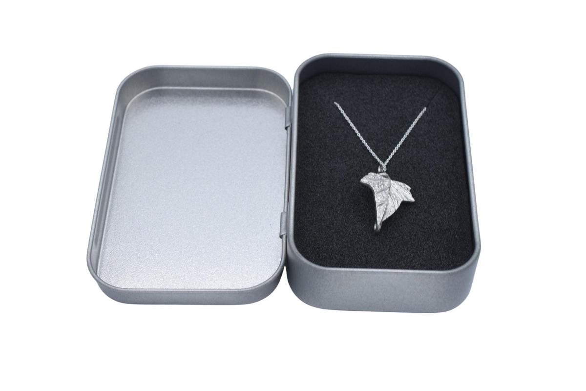 Tin Leaf Pendant/Necklace - 10th Wedding Anniversary. Birthday.