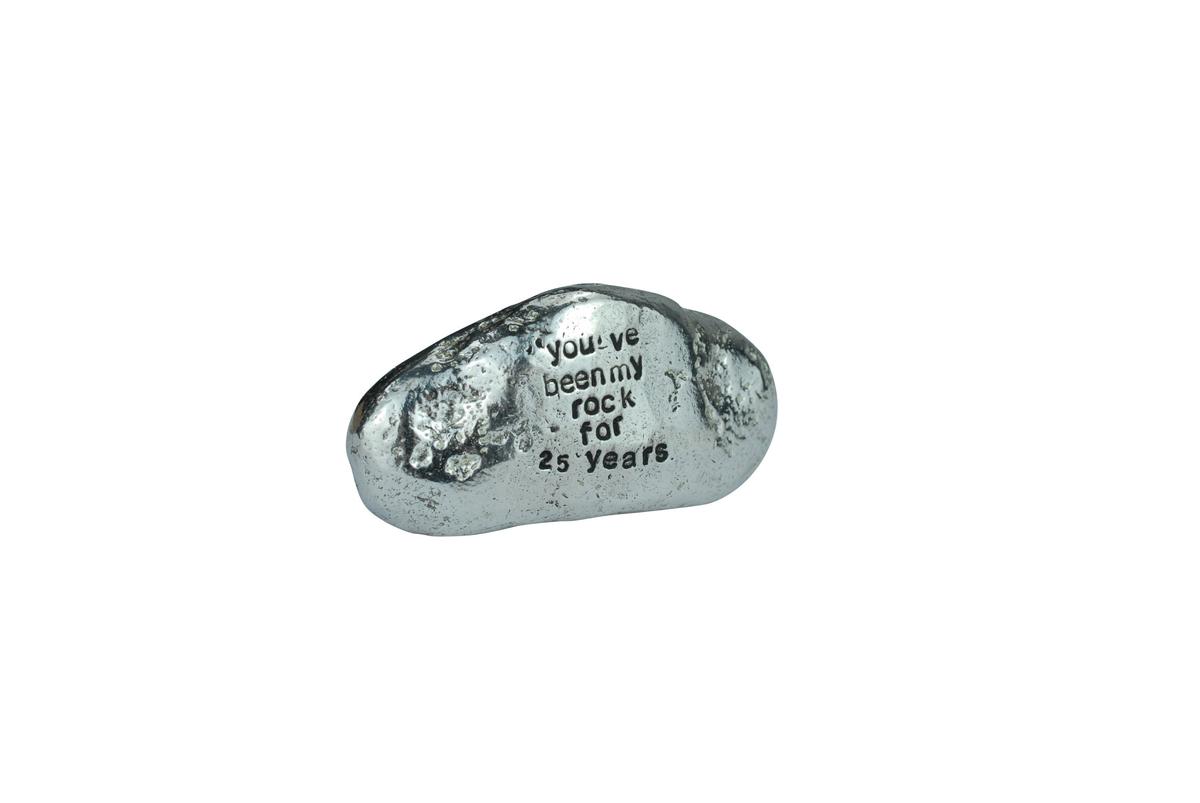 25th Anniversary Solid Metal Rock You've Been My Rock Pure Tin Wedding Anniversary Gift for Husband Silver Anniversary
