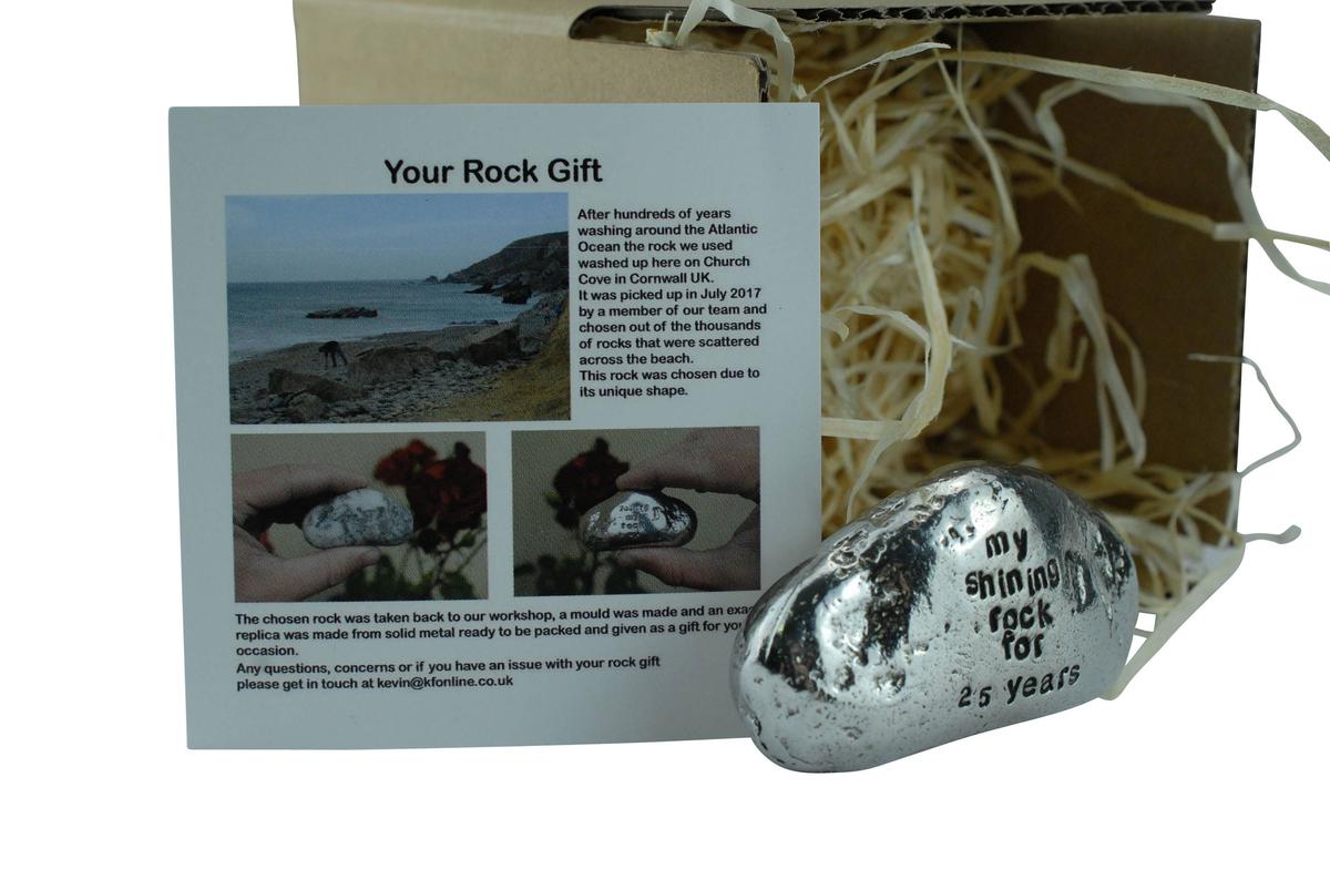 My Shining Rock For 25 Years - Solid Heavy Metal Twenty-Fifth Anniversary Gift Idea