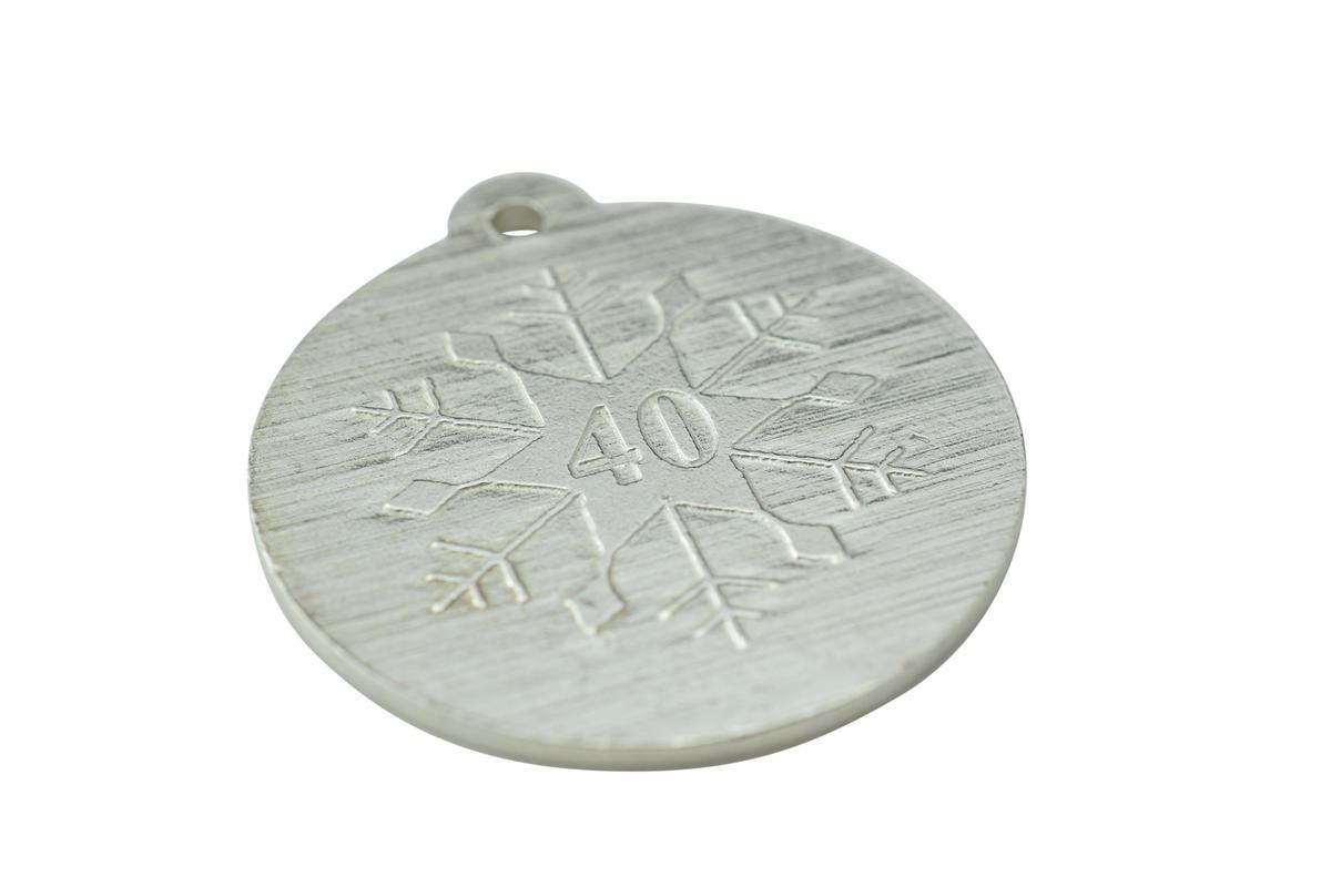 40th Christmas Snowflake Metal Decoration - 40th Anniversary Idea