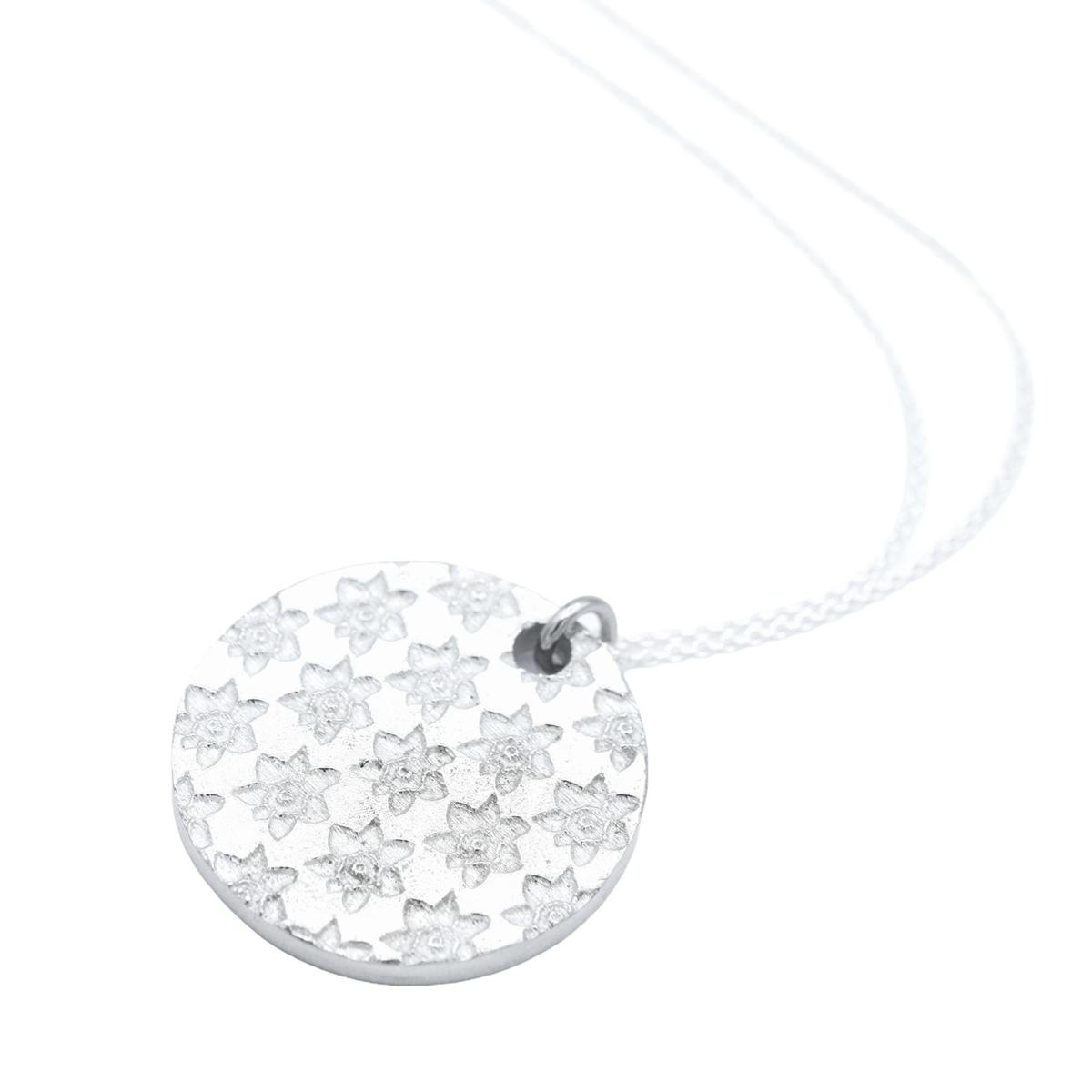 Tin 10th Wedding Anniversary Daffodil Pendant (made from pure tin content)