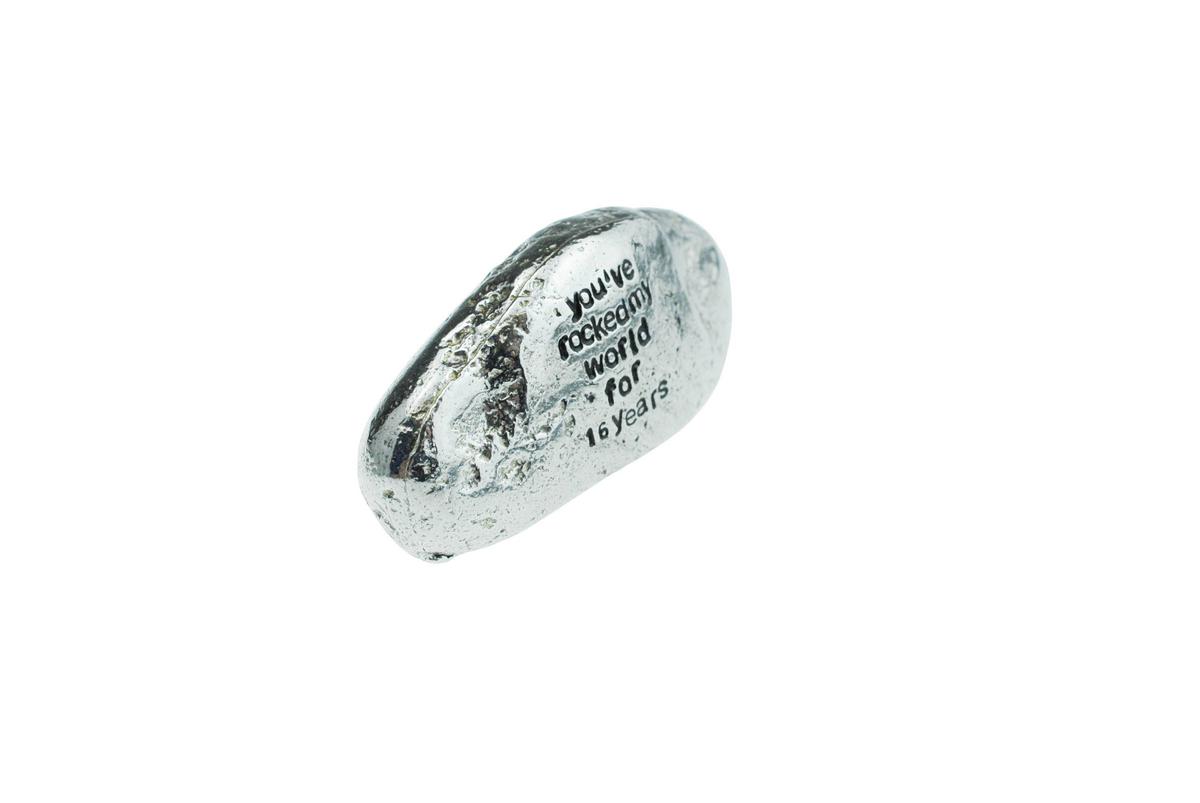 16 Year Anniversary Gift, You've Rocked My World For 16 Years - Solid Metal Heavy Casted Rock