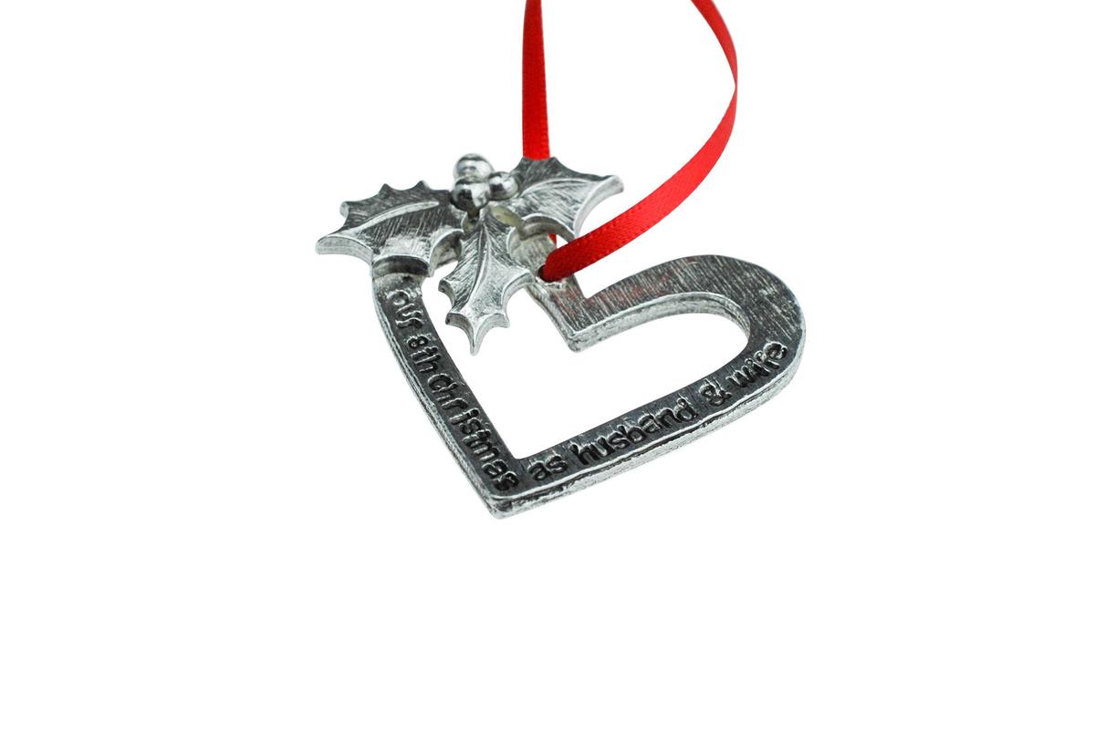 8 Year Anniversary Christmas Tree Ornament - Reads Our 8th Christmas as Husband & Wife
