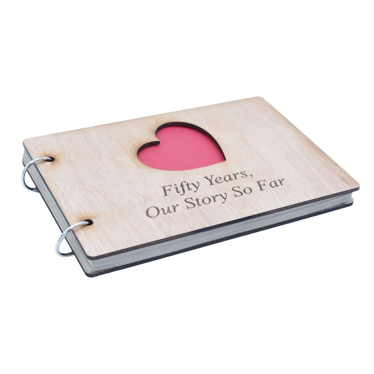 50 Years Our Story So Far - Scrapbook, Photo album or Notebook Idea For 50th Anniversary