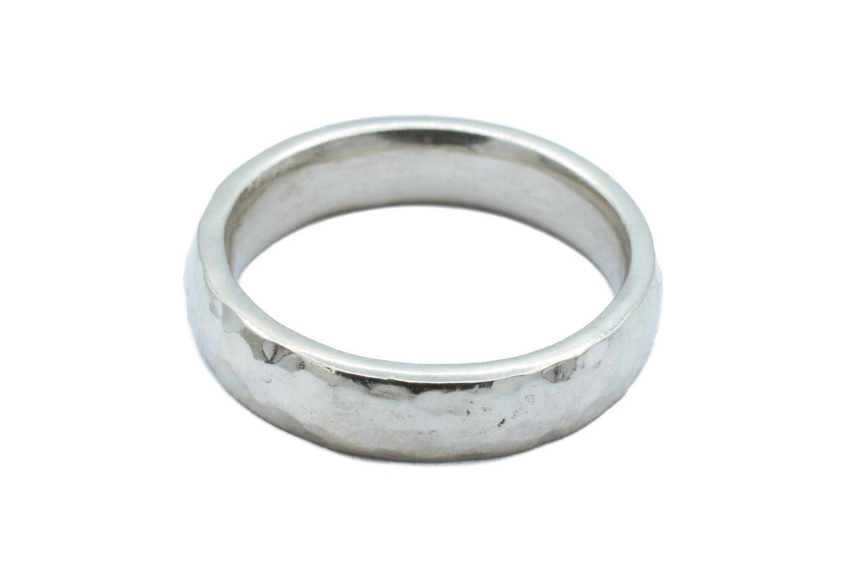 His and Hers Beaten 100% Pure Tin Rings perfect 10th Anniversary gift