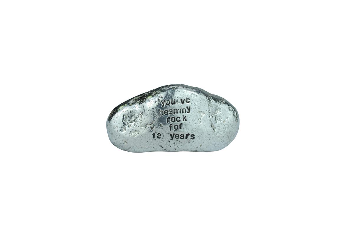 12th Anniversary Gifts For Men Ornament - You've Been My Rock For 12 Years - Solid Metal Heavy Rock