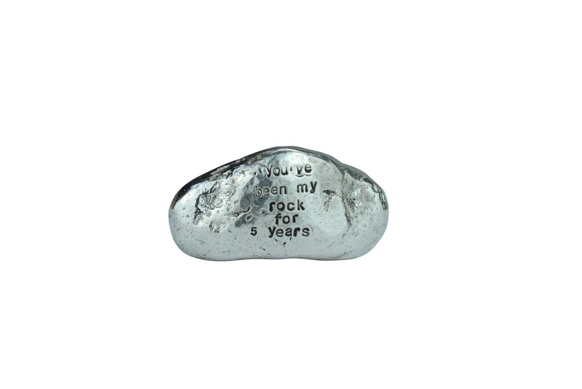 5th Anniversary Gifts For Men Ornament - You've Been My Rock For 5 Years - Solid Metal Heavy Rock