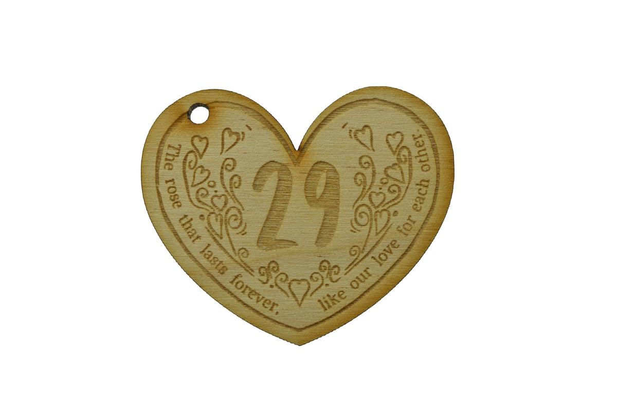 29th Anniversary Forever Rose with Wooden Token