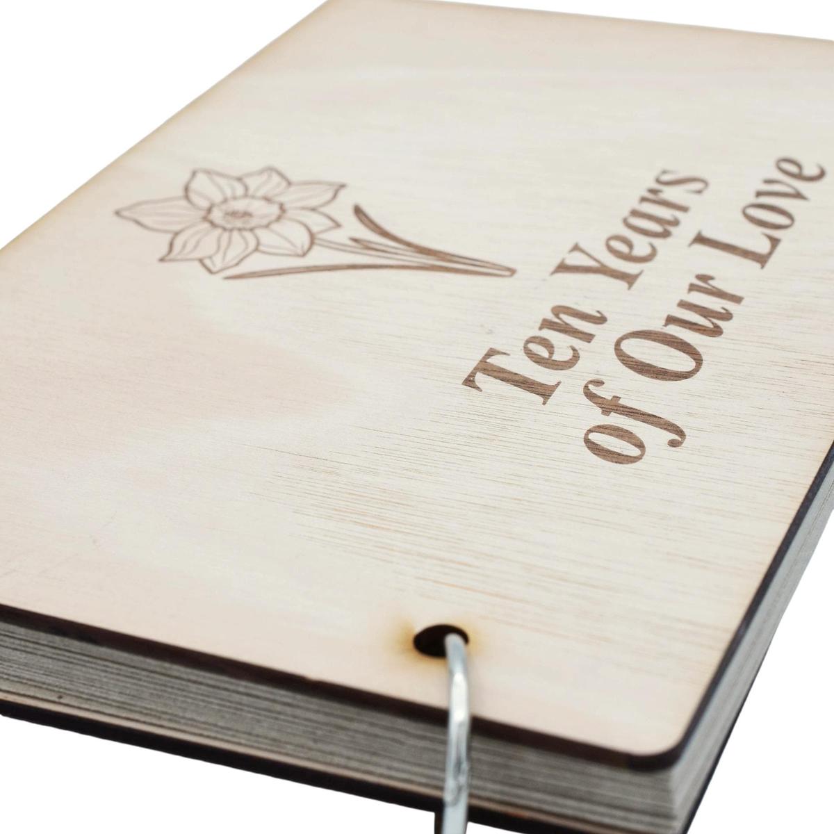 Daffodil '10 Years Of Our Love' - Scrapbook, Photo album or Notebook Idea For 10th Anniversary