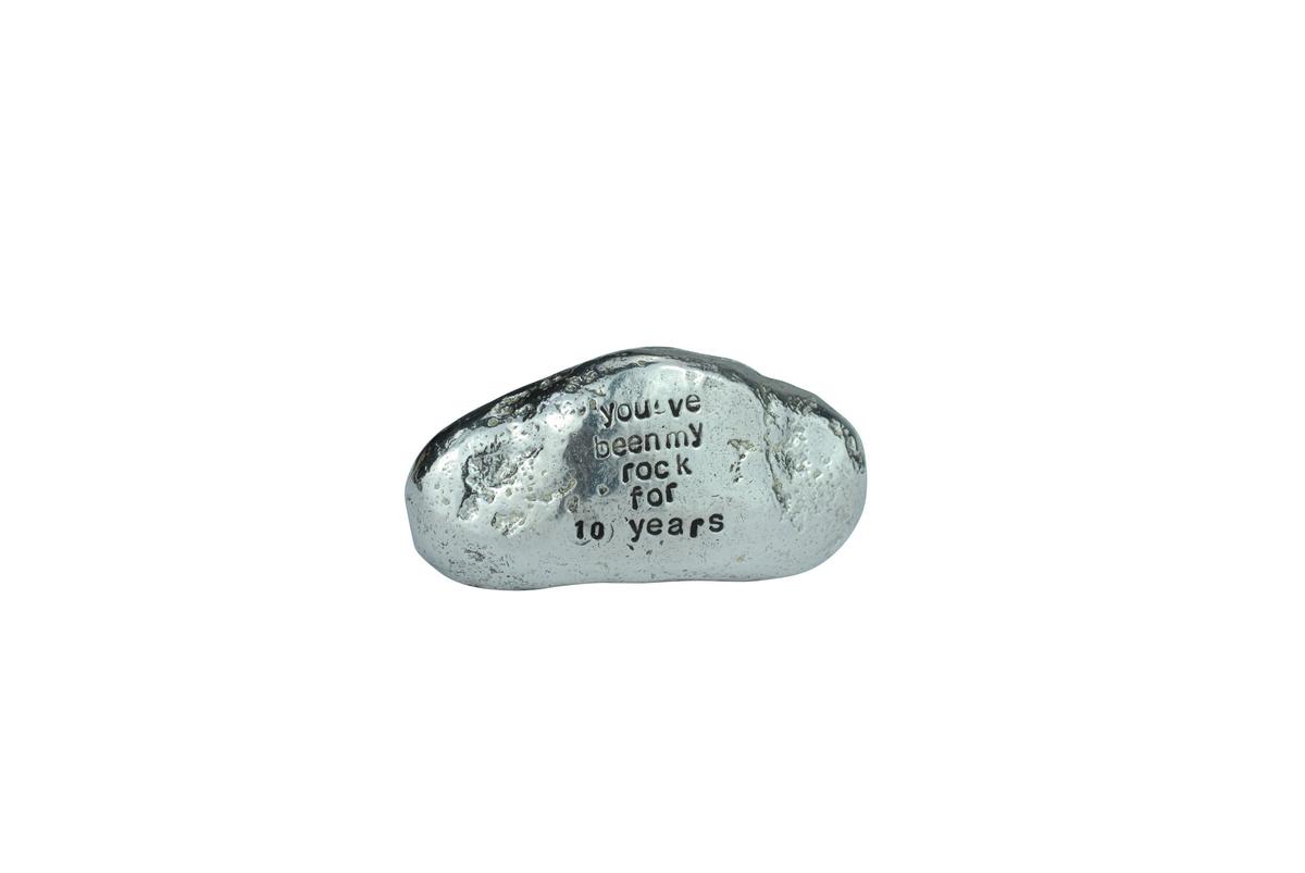 10th Anniversary Gifts For Men Ornament - You've Been My Rock For 10 Years - Solid Metal Heavy Rock