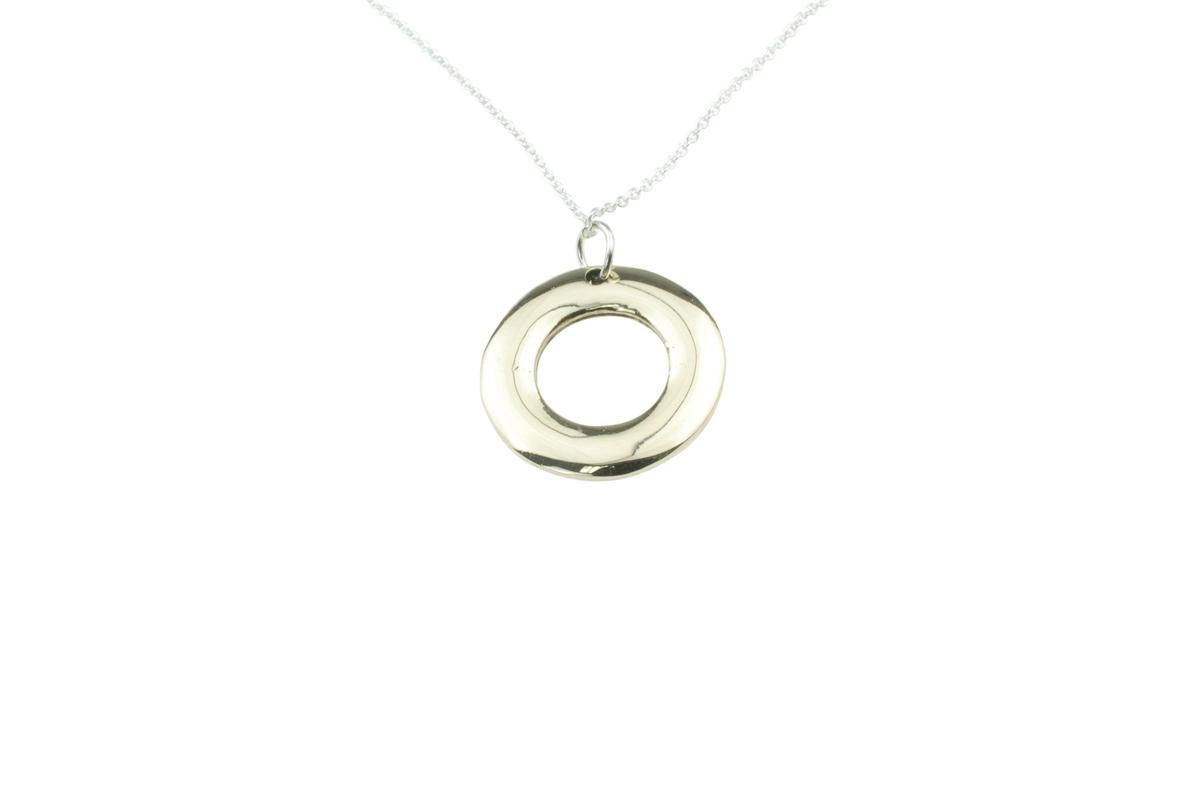 Bronze Hoop Pendant - Stamped 8 for the 8th Anniversary