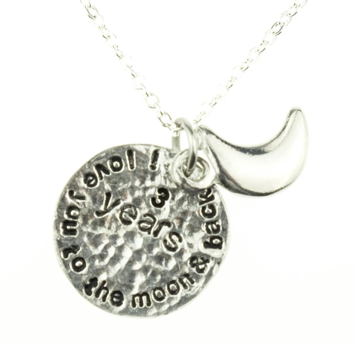 Rustic 3rd Anniversary Necklace – I Love You To The Moon