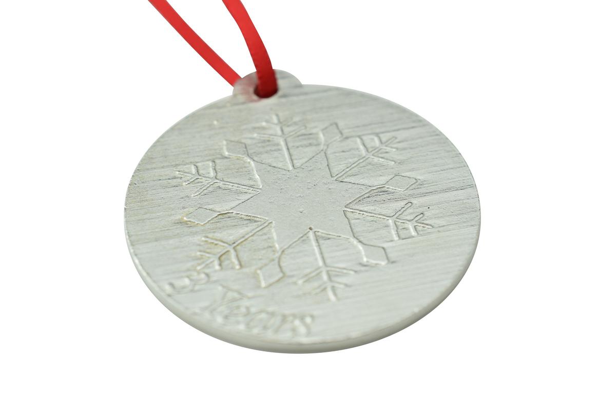 3 Year Anniversary - Metal Christmas Snowflake Metal Decoration