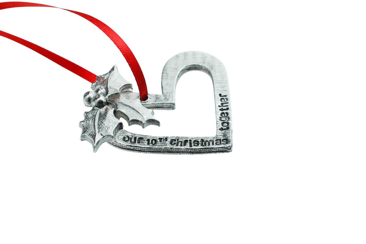 10th Anniversary Christmas Tree Ornament - Reads Our 10th Christmas Together